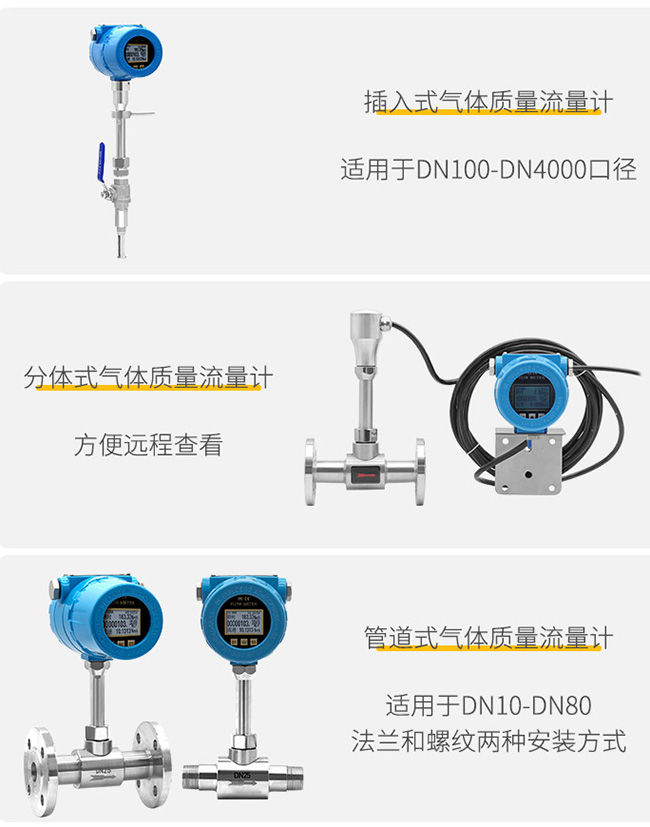 高壓熱式質量流量計安裝方式分類圖