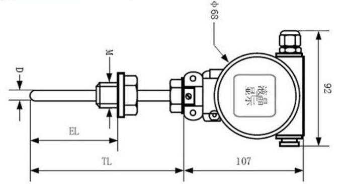 液體溫度變送器外形尺寸圖